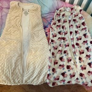 Cozy Baby Sleep Sacks - Floral and Cream